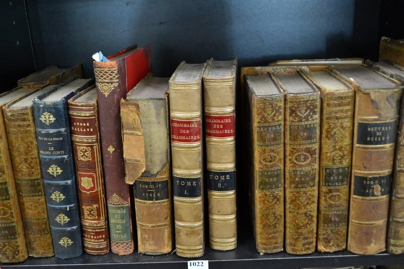 Appraisal: SHELF OF ASSORTED TH CENTURY LEATHERBOUND FRENCH BOOKS