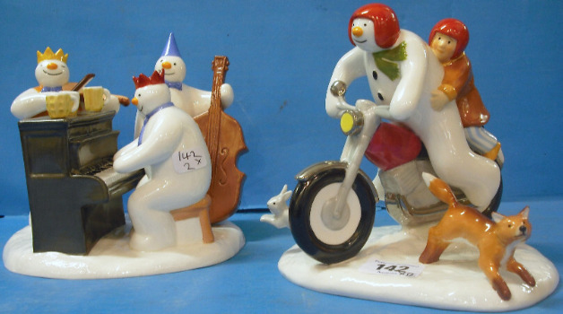 Appraisal: Coalport Snowman Figures The Band Plays On and Hold On