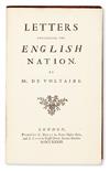 Appraisal: VOLTAIRE FRAN OIS-MARIE AROUET DE Letters concerning the English Nation