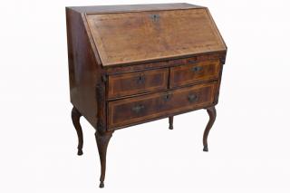 Appraisal: Continental th C Inlaid Fall Front Desk with carved cabriole