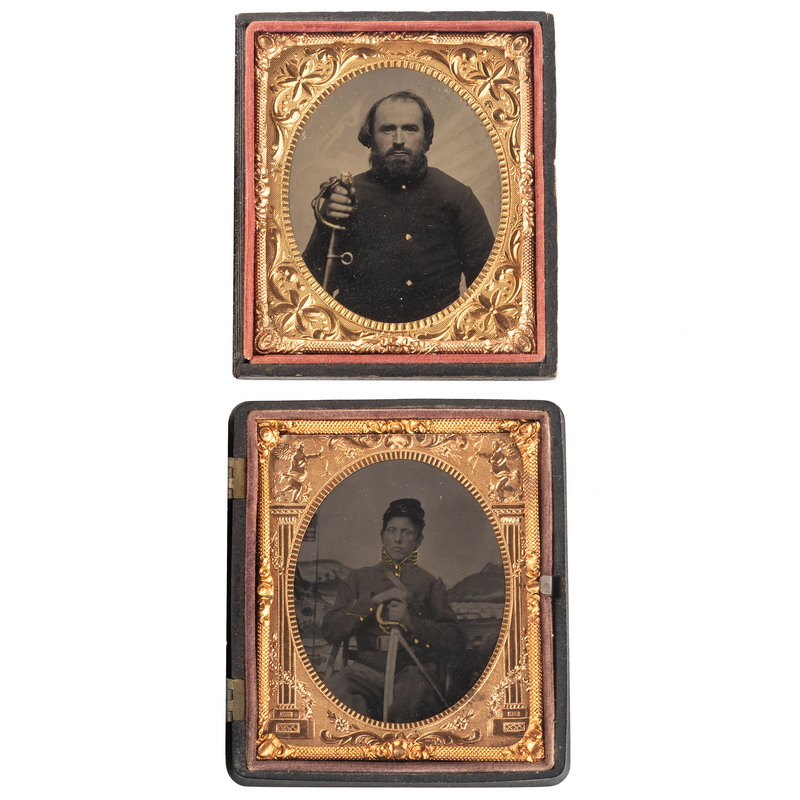 Appraisal: CIVIL WAR A group of sixth plate tintypes of armed