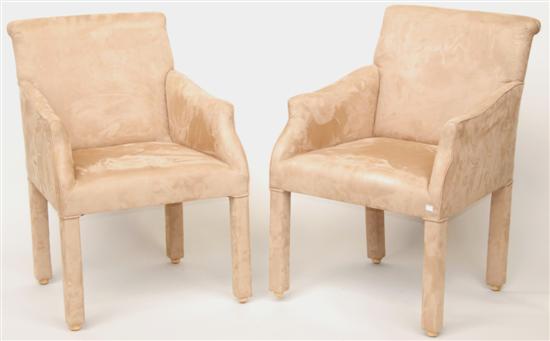 Appraisal: PAIR MODERN-STYLE SUEDE CHAIRS H