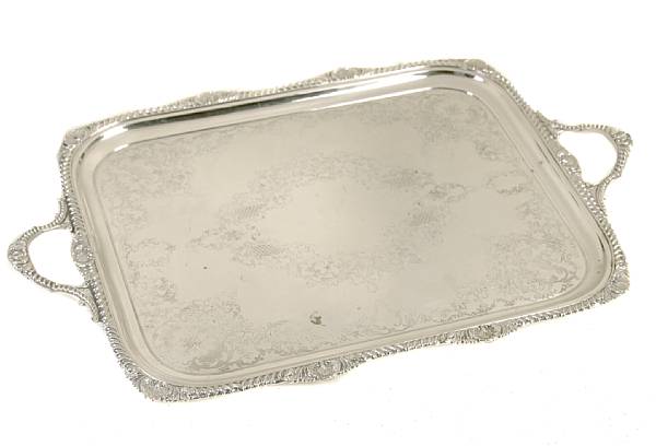 Appraisal: A Victorian plated rectangular serving tray Atkin Bros th century