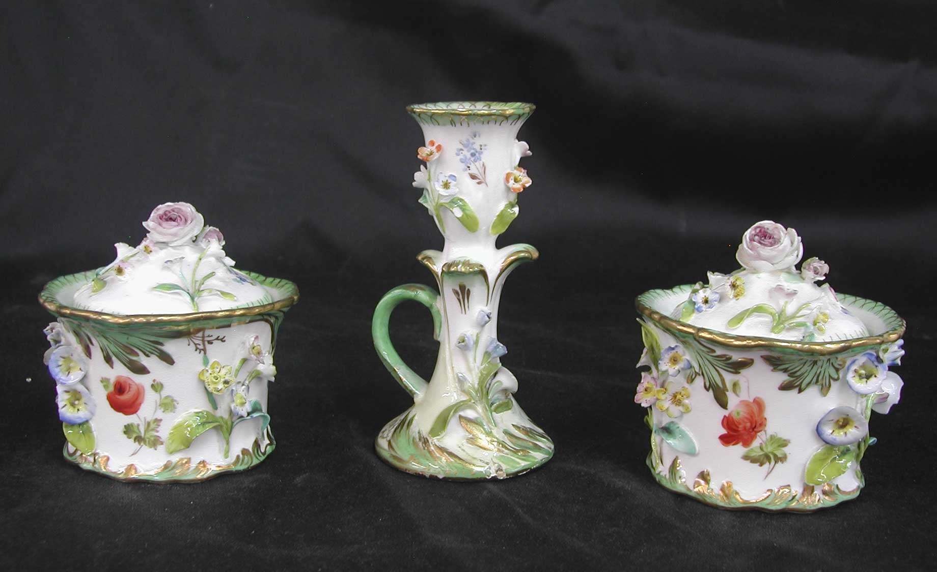 Appraisal: Fine English Three-Piece Porcelain Desk Set second quarter th century