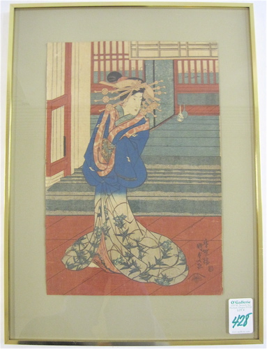 Appraisal: UTAGAWA KUNISADA I TOYOKUNI III COLOR WOODCUT Japanese - A