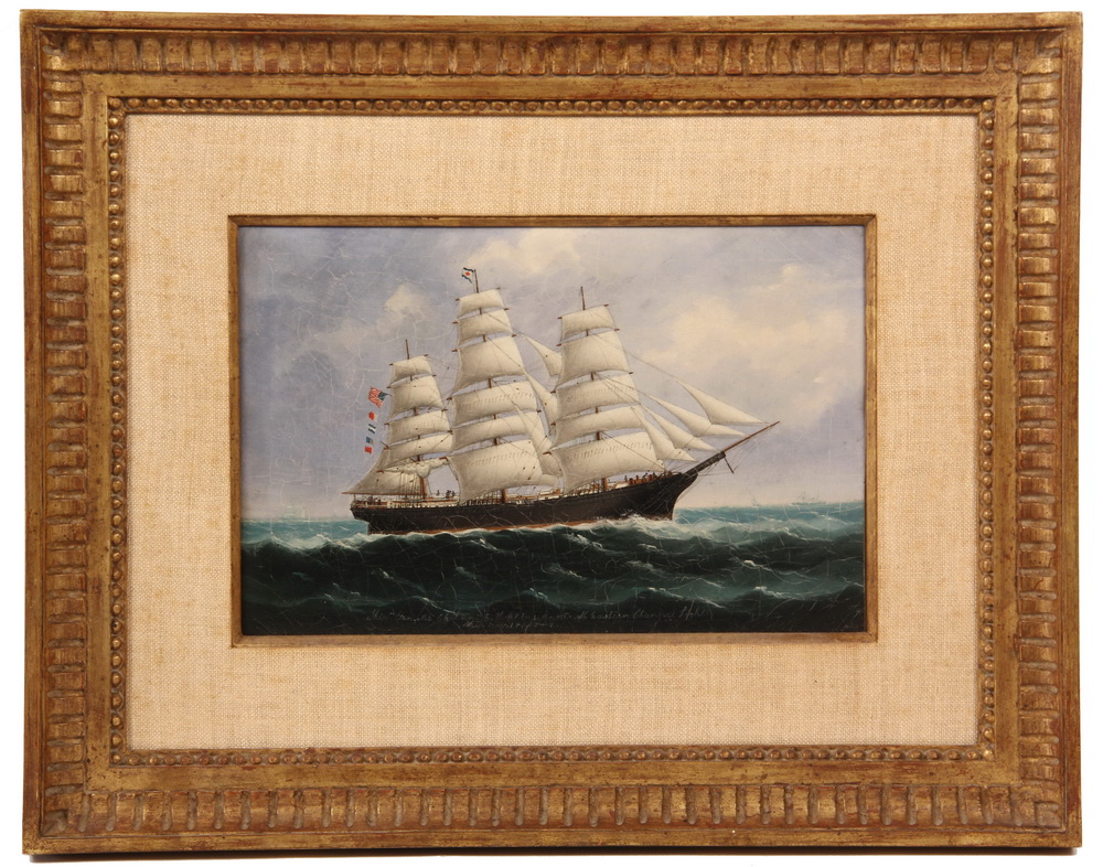 Appraisal: OIL ON CANVAS - Ship Gen McClellan E Hopkins Master