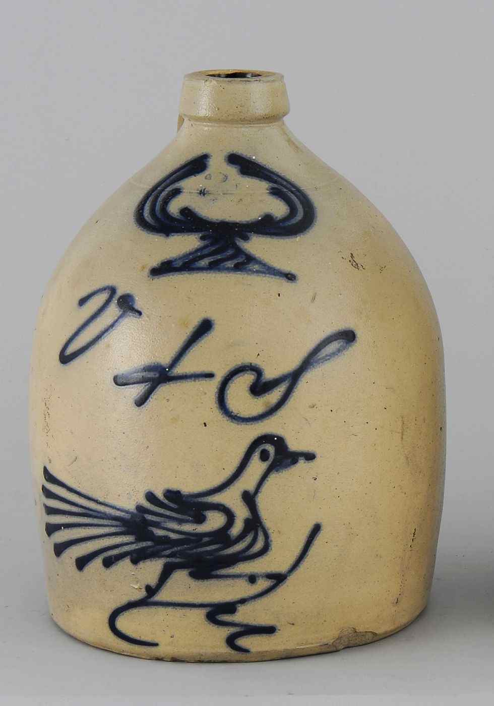 Appraisal: TWO-GALLON STONEWARE JUGAmerican th CenturyWith deep cobalt blue decoration of