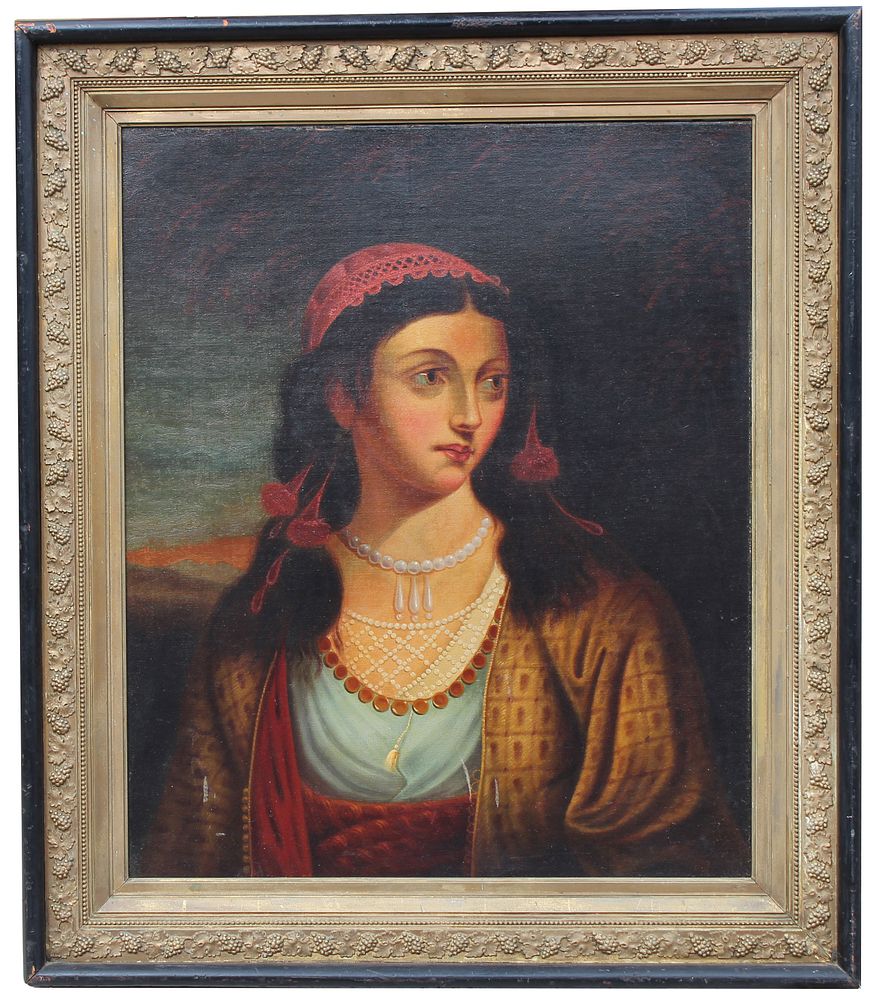 Appraisal: th C Portrait of a Woman Wearing Pearls th C