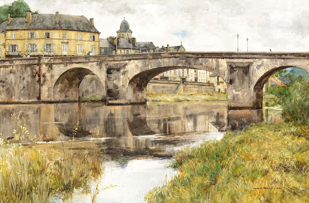 Appraisal: Donald Teague - The Bridge at Montignac Perigord Exclusive on