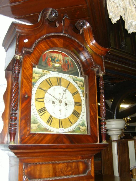 Appraisal: A substantial th century mahogany north country longcase clock with