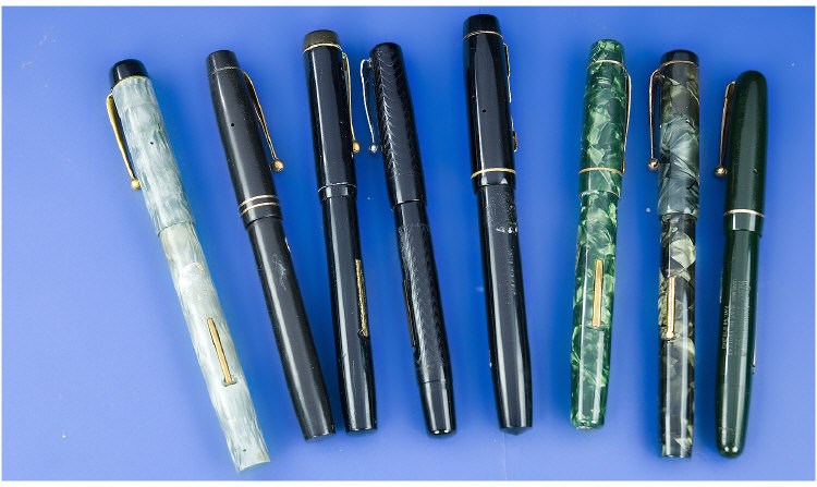 Appraisal: English Pens Useful Lot The Nova pen a lever filling