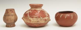 Appraisal: Group of Three Pre-Columbian Pottery Baluster Pots each with polychromed