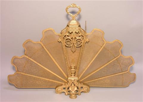 Appraisal: FRENCH STYLE BRASS FAN FIREPLACE SCREEN h in