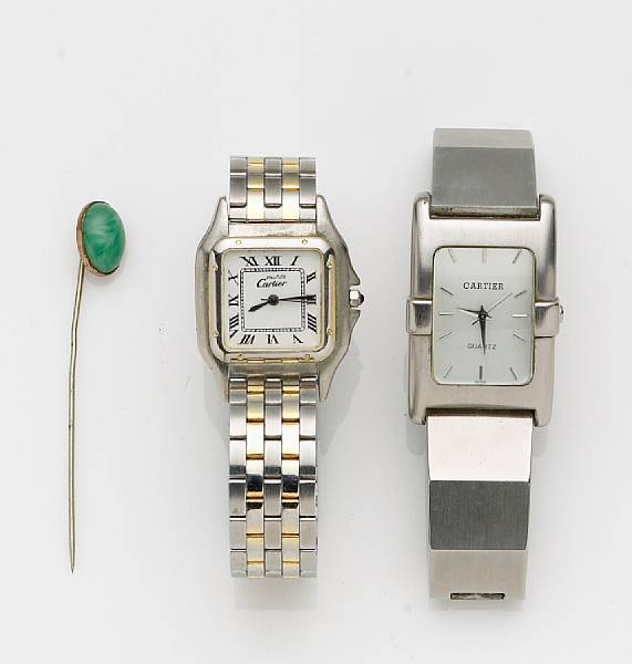 Appraisal: A collection of two stainless steel quartz watches and a