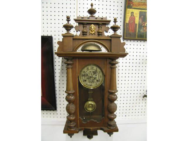 Appraisal: th Century Regulator Wall Clock fancy dial bell at top