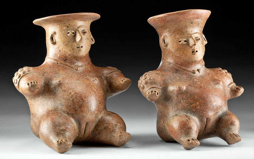 Appraisal: Colima Coahuayana Redware Female Effigies pr Pre-Columbian West Mexico Colima