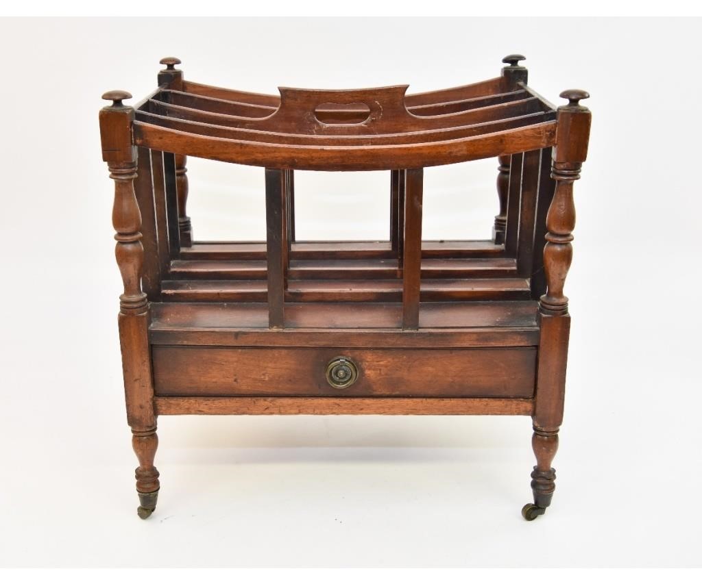 Appraisal: English mahogany Canterbury circa h x w x d