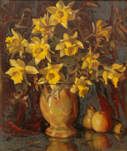 Appraisal: Evelyn Baxter - Still Life in Yellows oil on canvas