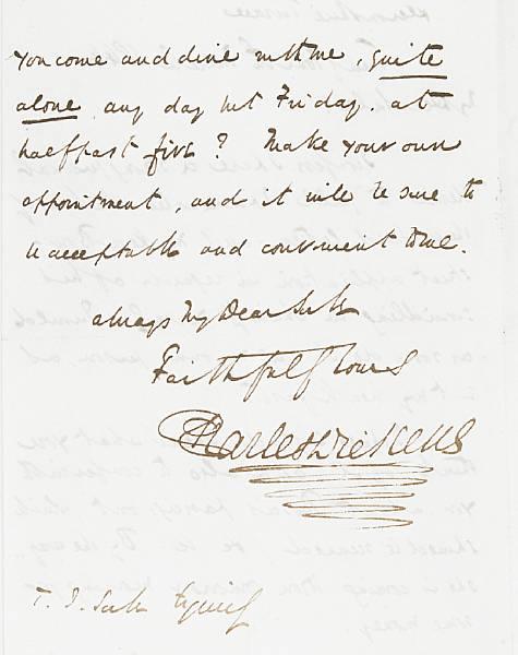 Appraisal: DICKENS CHARLES Autograph Letter Signed Charles Dickens pp recto and