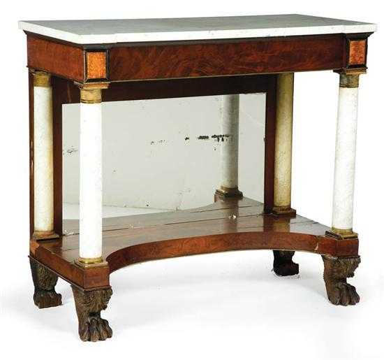 Appraisal: CLASSICAL PIER TABLE Probably New York ca mahogany and marble