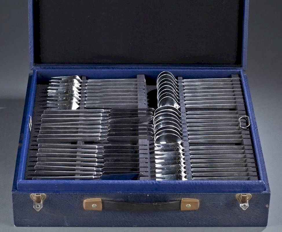 Appraisal: Erik Herlow Obelisk flatware set An Erik Herlow Obelisk stainless