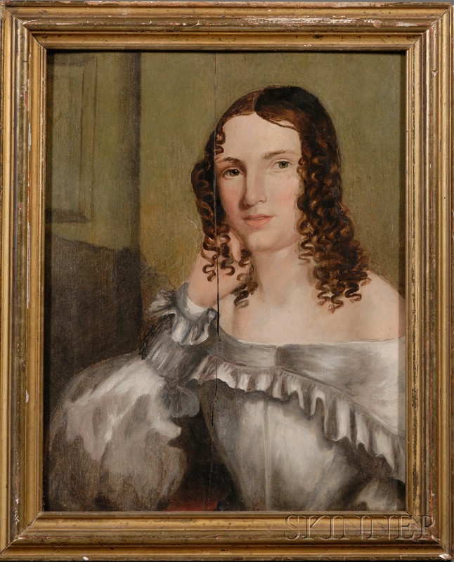 Appraisal: American School th Century Portrait of a Lady Inscribed on