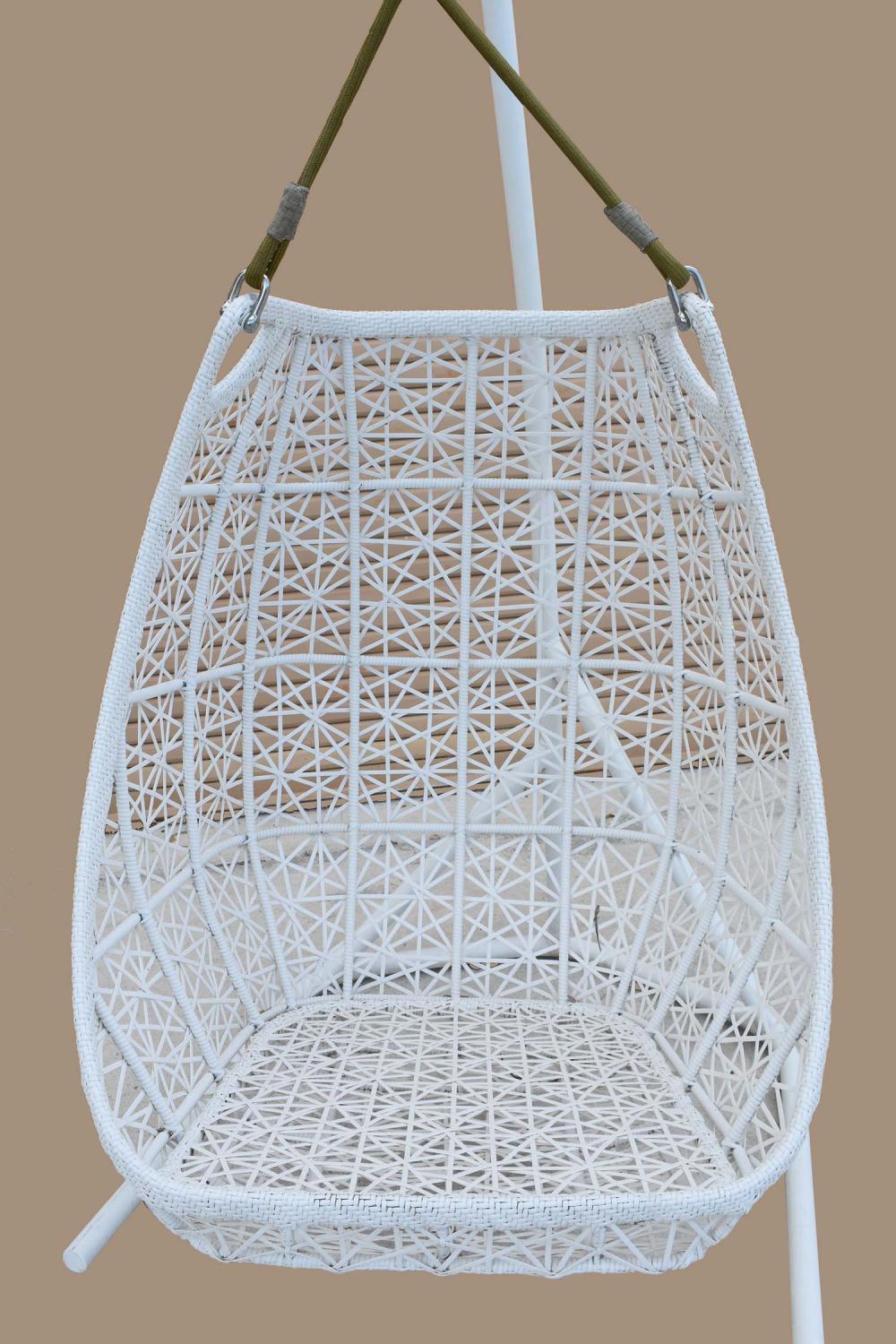 Appraisal: KETTAL WHITE PAINTED CAGE-FORM SWINGBearing a tag Kettal Hung from