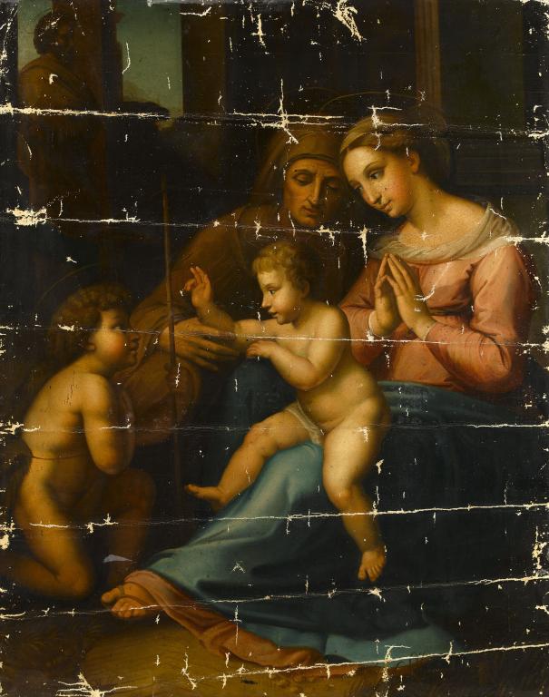 Appraisal: AFTER RAPHAEL TH CENTURY MADONNA DEL DIVINO AMORE x cm