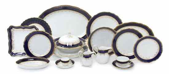 Appraisal: A Meissen Porcelain Dinner Service having cobalt and gilt decorated