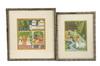 Appraisal: HINDU GOUACHE PAINTINGS - Mythological Scenes Three Supplicants approach Deity