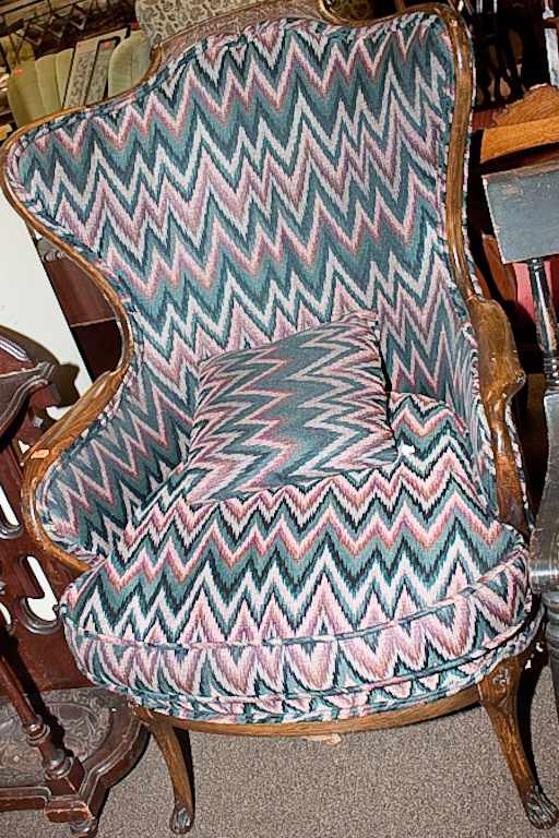 Appraisal: Late Victorian carved walnut upholstered armchair Estimate -