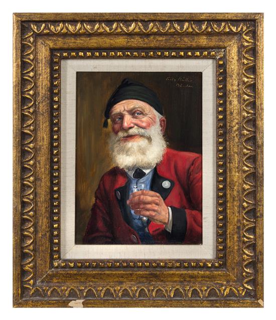 Appraisal: Sale Lot Fritz Muller German - Portrait of a Man