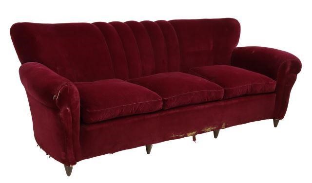 Appraisal: Italian mid-century modern sofa in the manner of Guglielmo Ulrich