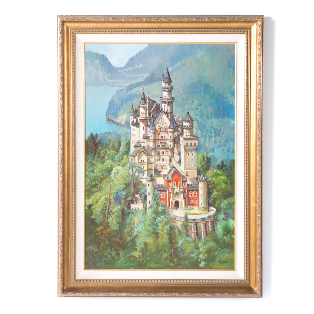 Appraisal: Fil Mottola Neuschwanstien Castle oil on canvas Filastro Fil Matthew