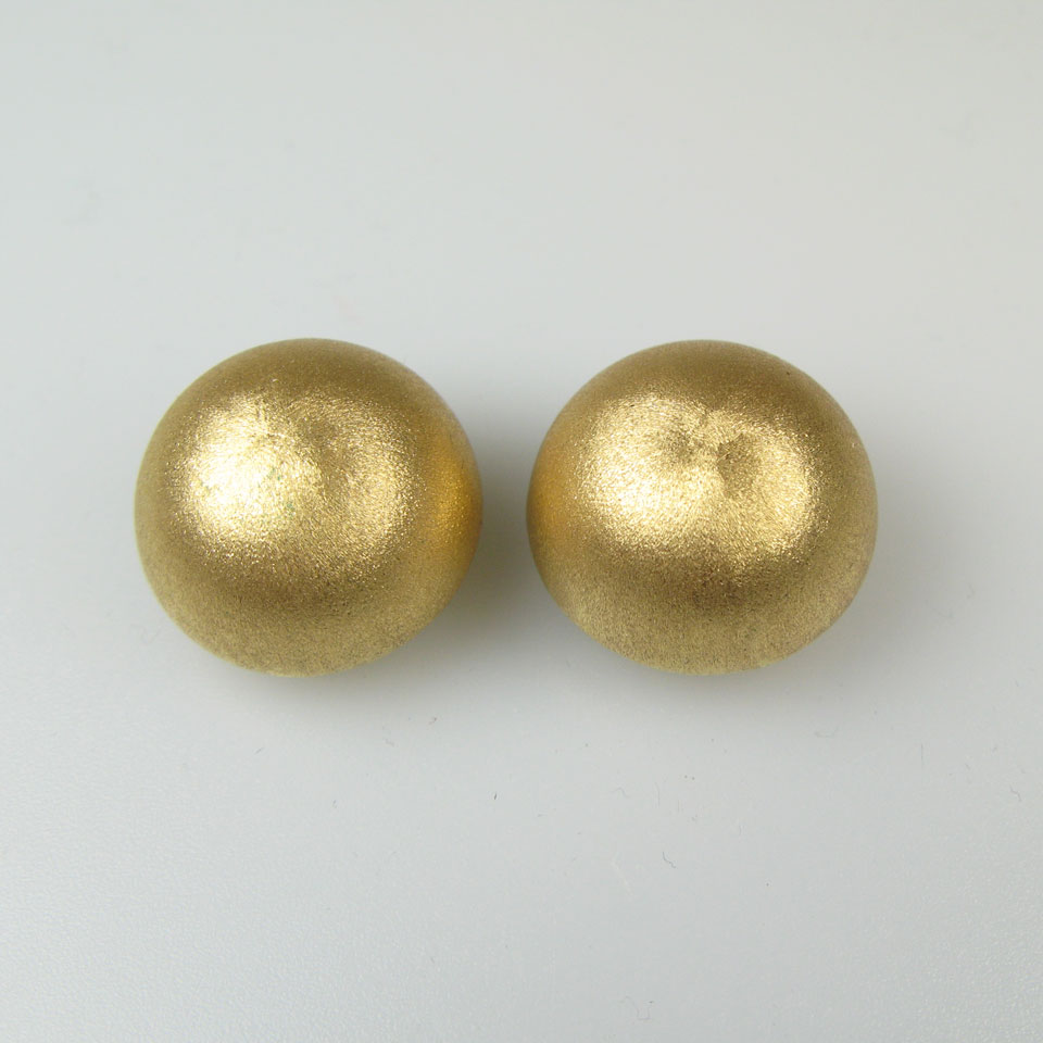 Appraisal: Pair Of Italian k Yellow Gold Clip-Back Button Earrings g