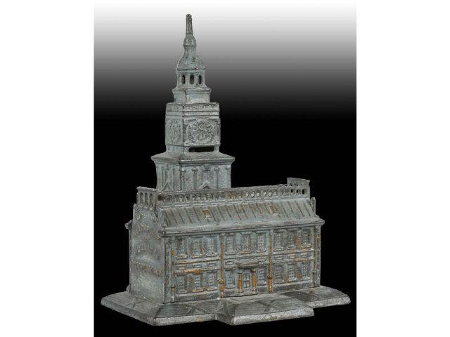 Appraisal: Cast Iron Independence Hall Still Bank Description Made by Enterprise