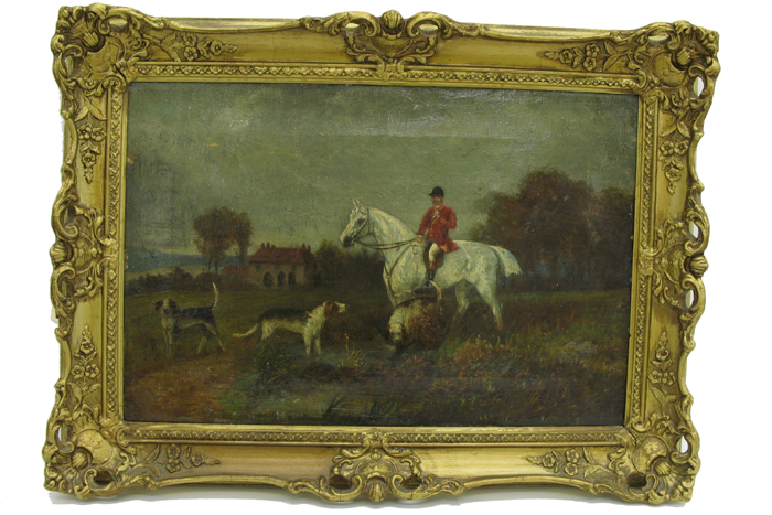 Appraisal: BRITISH SCHOOL TH CENTURY OIL ON CANVAS Fox hunt with