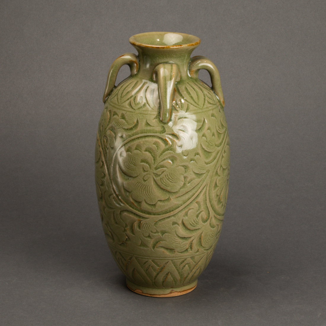 Appraisal: CHINESE YAOZHOU TYPE GLAZED VASE Chinese Yaozhou type glazed vase