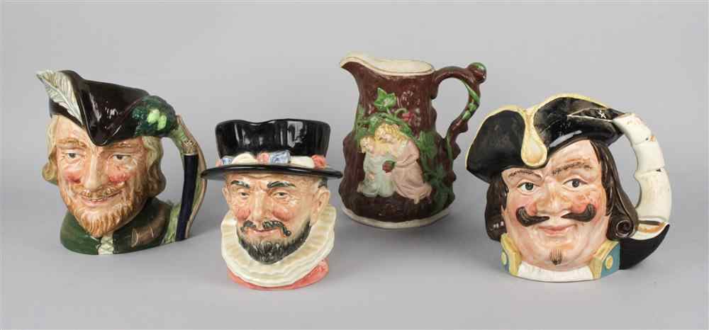 Appraisal: THREE ROYAL DOULTON CHARACTER TOBY MUGS including Capt Henry Morgan