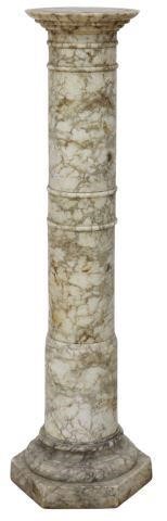 Appraisal: Italian alabaster column th c circular top sectioned standard rising