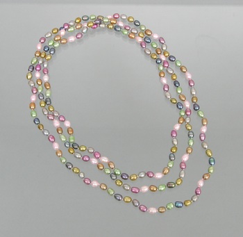 Appraisal: A Long Strand of Multicolor Freshwater Cultured Pearls A long