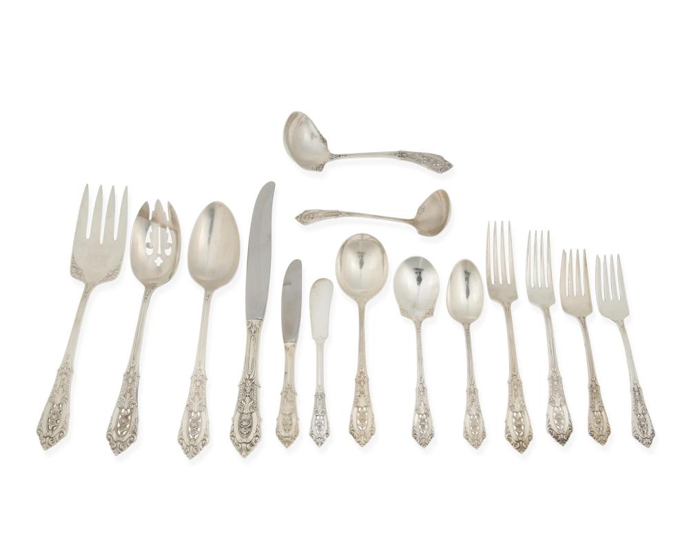 Appraisal: A Wallace Rose Point sterling silver flatware service th Century