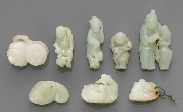 Appraisal: A group of fourteen small nephrite carvings th Century and