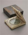 Appraisal: French Ivory Diptych Sundial Compass Dieppe Circa - The hinged