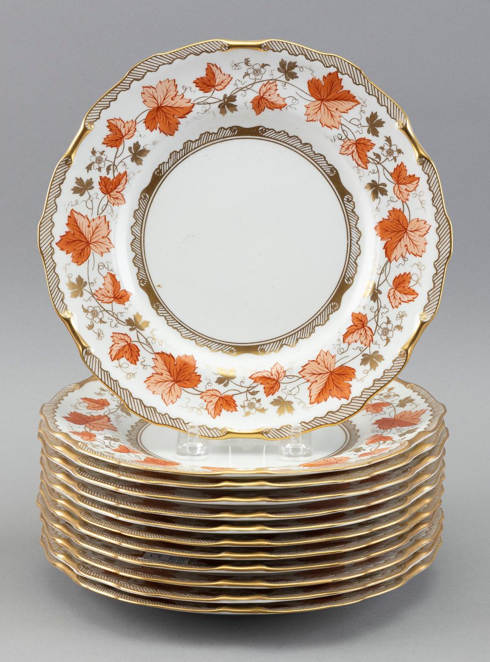 Appraisal: SET OF TWELVE ROYAL CROWN DERBY FOR TIFFANY CO PLATES