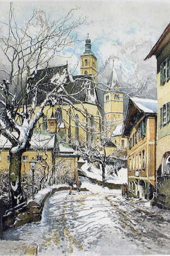 Appraisal: ROBERT KASIMIR Austrian born An original color etching A winter