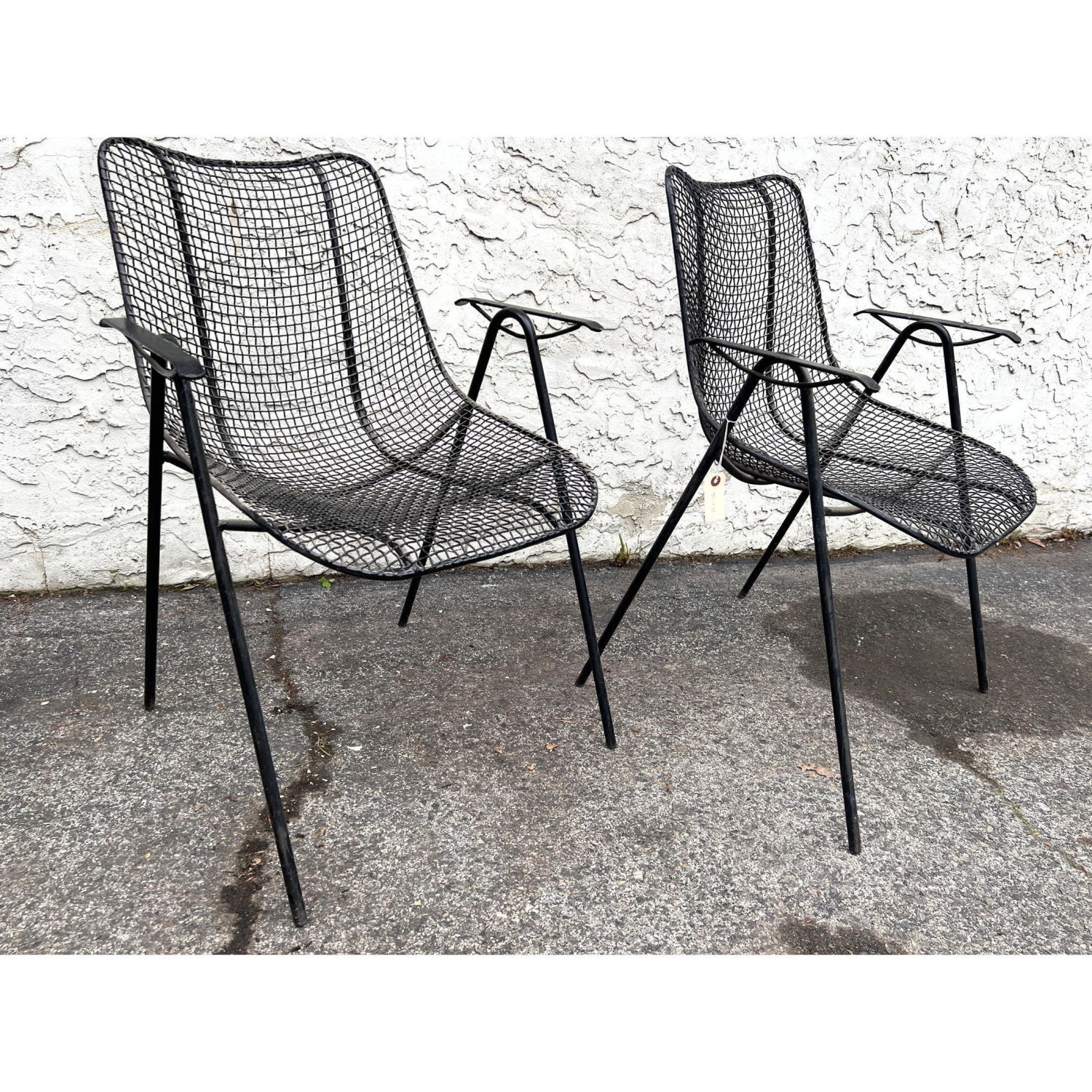 Appraisal: Pr Russell Woodard Sculptura Arm Chairs Outdoor Garden Patio Dimensions