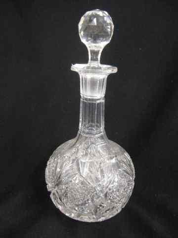 Appraisal: Brilliant Period Cut Glass Decanter starburst diamond fan '' excellent