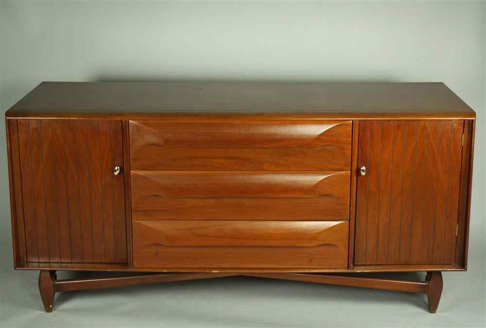 Appraisal: WIDDICOMB WALNUT BEDROOM LONG DRESSER having a rectangular top with