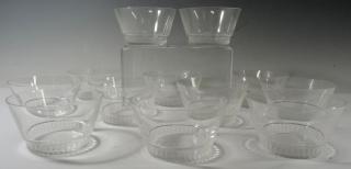 Appraisal: Lalique Bourgueil Crystal Finger Bowls In the Art Deco style